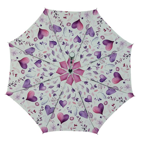 Hearts Love Purple Automatic Folding Umbrella with Case (Medium) from ArtsNow.com