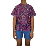 Abstract Art Pattern Design Background Kids  Short Sleeve Swimwear