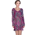 Abstract Art Pattern Design Background Long Sleeve Nightdress