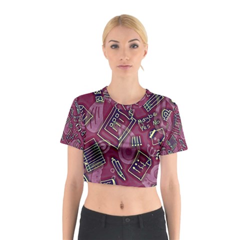 Abstract Art Pattern Design Background Cotton Crop Top from ArtsNow.com