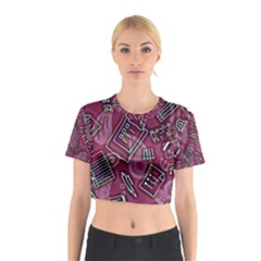 Abstract Art Pattern Design Background Cotton Crop Top from ArtsNow.com