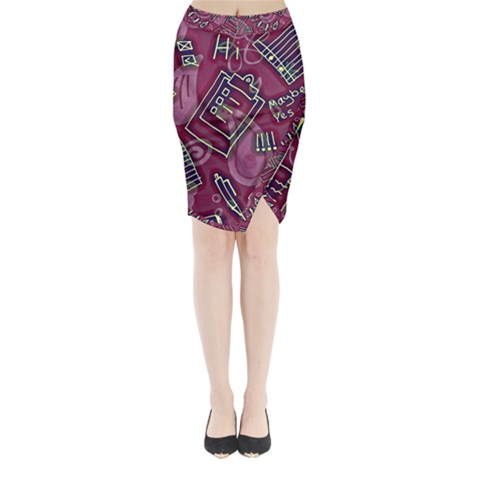 Abstract Art Pattern Design Background Midi Wrap Pencil Skirt from ArtsNow.com