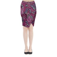 Abstract Art Pattern Design Background Midi Wrap Pencil Skirt from ArtsNow.com