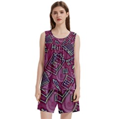 Abstract Art Pattern Design Background Sleeveless Cozy Lounge Set  from ArtsNow.com