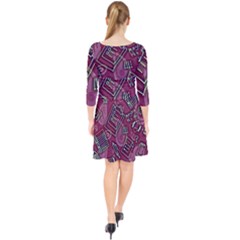 Quarter Sleeve Front Wrap Dress 