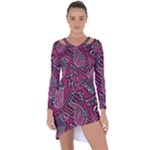 Abstract Art Pattern Design Background Asymmetric Cut-Out Shift Dress