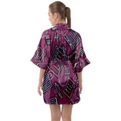 Half Sleeve Satin Kimono  