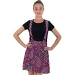 Abstract Art Pattern Design Background Velvet Suspender Skater Skirt