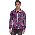 Abstract Art Pattern Design Background Men s High Neck Windbreaker