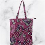 Abstract Art Pattern Design Background Double Zip Up Tote Bag