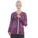 Abstract Art Pattern Design Background Casual Zip Up Jacket