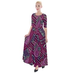 Half Sleeves Maxi Dress 