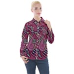 Abstract Art Pattern Design Background Women s Long Sleeve Pocket Shirt