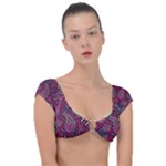 Abstract Art Pattern Design Background Cap Sleeve Ring Bikini Top