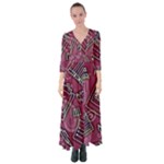 Abstract Art Pattern Design Background Button Up Maxi Dress