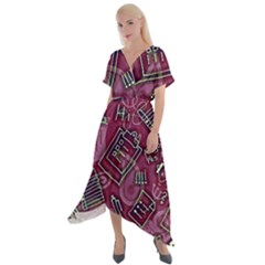 Cross Front Sharkbite Hem Maxi Dress 