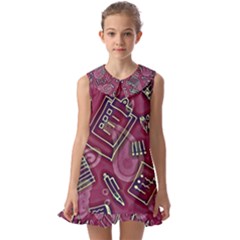 Kids  Pilgrim Collar Ruffle Hem Dress 