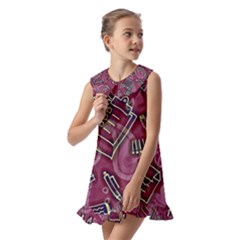 Kids  Pilgrim Collar Ruffle Hem Dress 