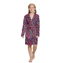 Abstract Art Pattern Design Background Kids  Long Sleeve Velvet Lounge Robe from ArtsNow.com