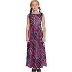 Abstract Art Pattern Design Background Kids  Satin Sleeveless Maxi Dress