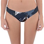 Blue Winter Camouflage, Military Camouflage Reversible Hipster Bikini Bottoms