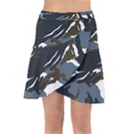 Blue Winter Camouflage, Military Camouflage Wrap Front Skirt