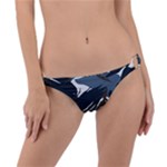 Blue Winter Camouflage, Military Camouflage Ring Detail Bikini Bottoms