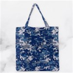 Blue, Camouflage, Cool, Navy, New, Pattern Grocery Tote Bag