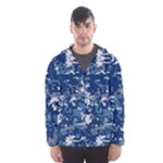 Blue, Camouflage, Cool, Navy, New, Pattern Men s Hooded Windbreaker