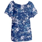 Blue, Camouflage, Cool, Navy, New, Pattern Women s Oversized T-Shirt