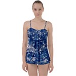 Blue, Camouflage, Cool, Navy, New, Pattern Babydoll Tankini Set