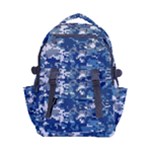 Blue, Camouflage, Cool, Navy, New, Pattern Carry-on Double Buckle Travel Backpack