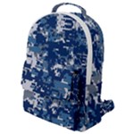 Blue, Camouflage, Cool, Navy, New, Pattern Flap Pocket Backpack (Small)