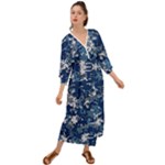 Blue, Camouflage, Cool, Navy, New, Pattern Grecian Style  Maxi Dress