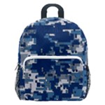 Blue, Camouflage, Cool, Navy, New, Pattern Kids  Age 5-10 Lightweight School Backpack with Side Pockets