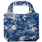 Blue, Camouflage, Cool, Navy, New, Pattern Foldable Grocery Recycle Bag