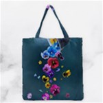 Falling Flowers, Art, Coffee Cup Grocery Tote Bag