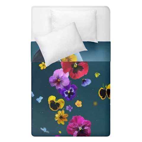 Falling Flowers, Art, Coffee Cup Duvet Cover Double Side (Single Size) from ArtsNow.com