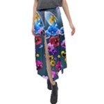 Falling Flowers, Art, Coffee Cup Velour Split Maxi Skirt