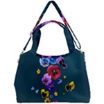 Falling Flowers, Art, Coffee Cup Double Compartment Shoulder Bag