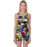 Falling Lego Bricks, Desenho, Fall, Games One Piece Boyleg Swimsuit