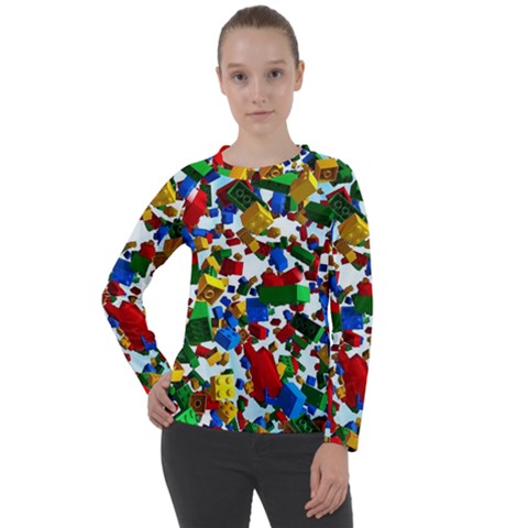 Falling Lego Bricks, Desenho, Fall, Games Women s Long Sleeve Raglan T