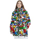 Falling Lego Bricks, Desenho, Fall, Games Women s Multi Pockets Zip Ski and Snowboard Waterproof Breathable Jacket