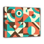 Retro Colorful Background, Retro Abstraction Canvas 14  x 11  (Stretched)