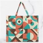 Retro Colorful Background, Retro Abstraction Zipper Large Tote Bag