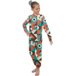 Retro Colorful Background, Retro Abstraction Kids  Long Sleeve Set 