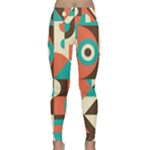 Retro Colorful Background, Retro Abstraction Lightweight Velour Classic Yoga Leggings