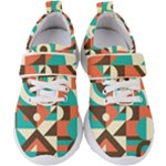 Retro Colorful Background, Retro Abstraction Kids  Velcro Strap Shoes