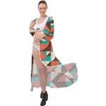 Retro Colorful Background, Retro Abstraction Maxi Chiffon Beach Wrap