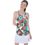 Retro Colorful Background, Retro Abstraction Racer Back Mesh Tank Top